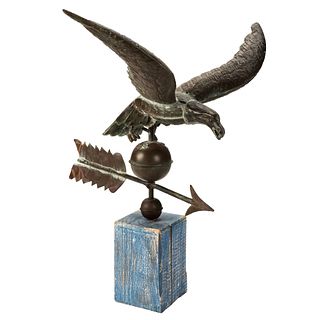 A Molded Copper and Cast Zinc Eagle Weathervane, Likely New England