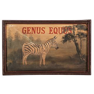 A Painted Wood Genus Equus Sign