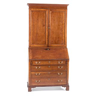 A Chippendale Cherrywood Slant-Front Desk and Bookcase, Possibly Virginia, Circa 1810