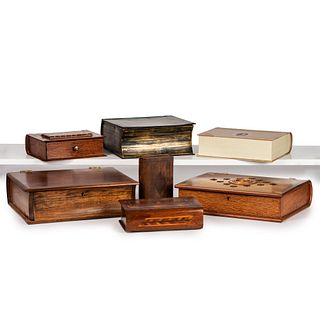 Five Wooden Book Form Boxes