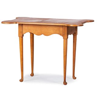 A Queen Anne Style Tiger Maple Porringer Top Tavern Table