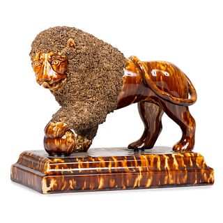 A Bennington Pottery Lion by Lyman Fenton & Co.