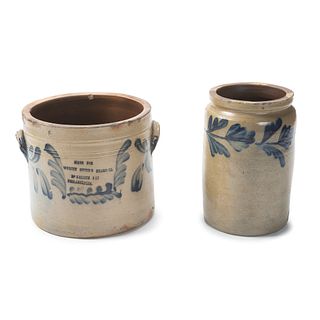 Two Cobalt-Decorated Stoneware Vessels Attributed to Remmey