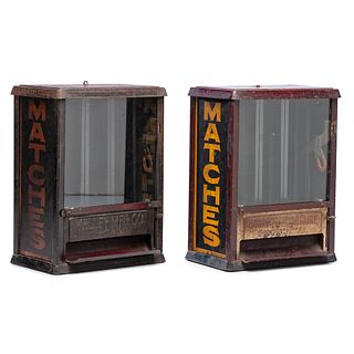 Two Kelley Mfg. Co.Three-Column Match Box Vendors, Circa 1920