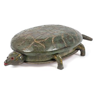 A Folk Art Carved and Painted Turtle