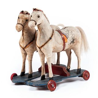 A Double Horse Pull Toy