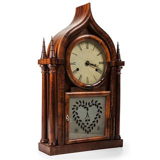 A Mahogany Ogee Arch Mantel Clock