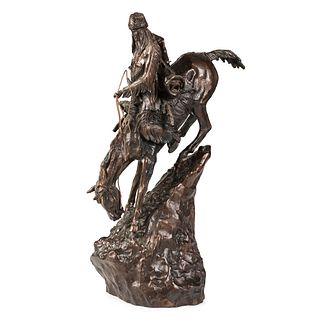 After Frederic Remington (American, 1861-1909), Indian Scout Bronze