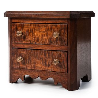 A Miniature Federal Style Two-Drawer Mahogany Chest 
