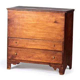 A Federal Carved Pine Two-Drawer Blanket Chest