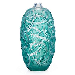 LALIQUE "Ronces" vase, opalescent glass