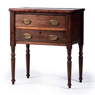 A Late Federal Stained Cherrywood Two-Drawer Sugar Table, Tennessee, Circa 1825