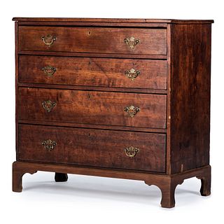 A Chippendale Line Inlaid Walnut Chest of Drawers, Possibly Frankfort, Kentucky