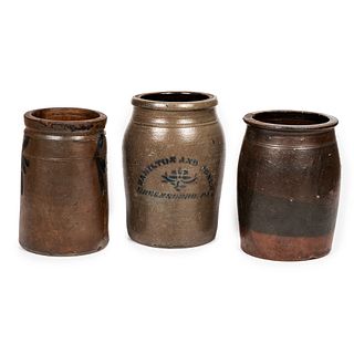 Three Western Pennsylvania Stoneware Jars