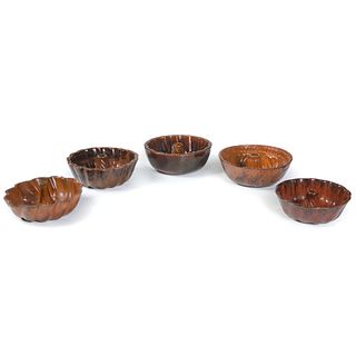 Five Redware Food Molds