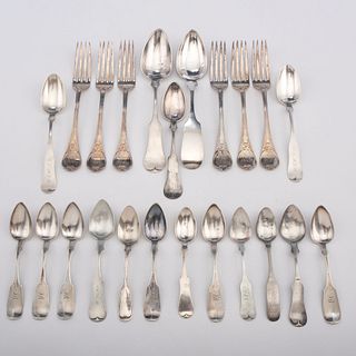 A Collection of Ohio Valley Coin Silver Flatware