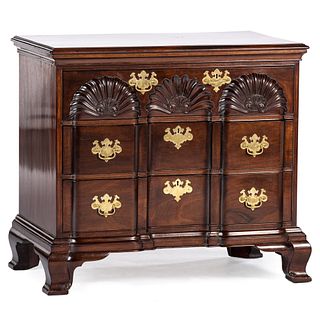 A Chippendale Style Shell-and-Block Carved Mahogany Chest of Drawers by Master Cabinet Maker John Garr Jr. (1927-2001)