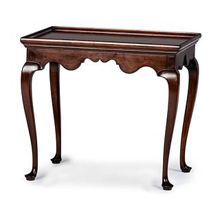 A Queen Anne Connecticut Style Mahogany Dish Top Tea Table, Attributed to John Gaar, Jr. (1927-2001)