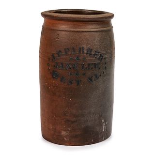 A Jane Lew, West Virginia Two-Gallon Stoneware Jar