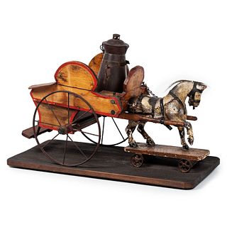 A Horse-Drawn Wagon Pull Toy