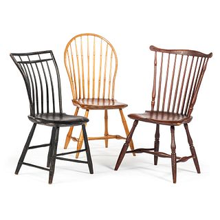 Three Windsor Maker Marked Chairs