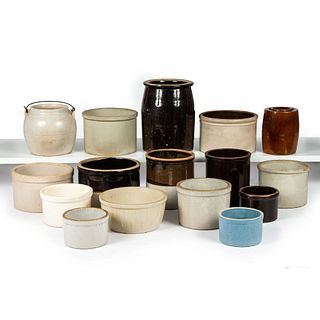 Sixteen Stoneware Crocks, Bowls, and Canning Jars