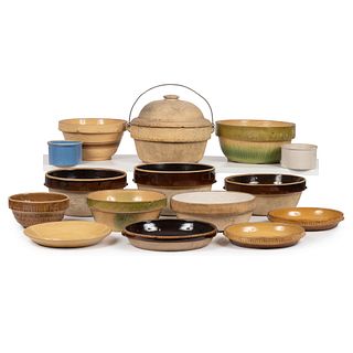 Fifteen Slip Cast Stoneware Mixing Bowls and Vessels