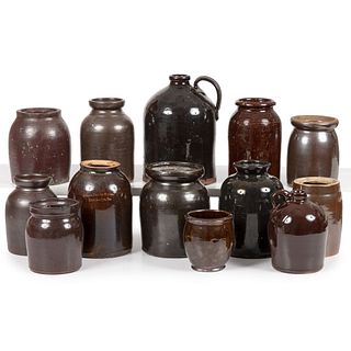 Thirteen Stoneware Canning Jars and Jugs