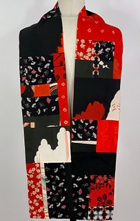 Red and Black with Clouds Scarf