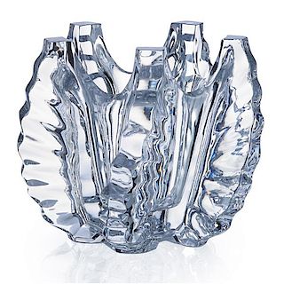 LALIQUE Rare "Mondragon" crystal vase