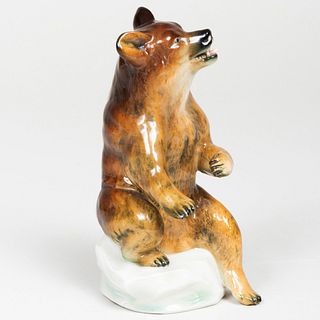 Oldest Volkstedt Porcelain Model of a Bear