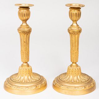 Pair of Louis XVI Style Ormolu Candlesticks