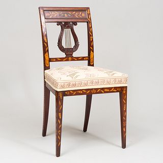 Dutch Mahogany and Fruitwood Marquetry Side Chair