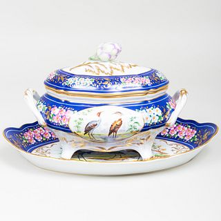Le Tallec Porcelain Tureen, Cover and Underplate