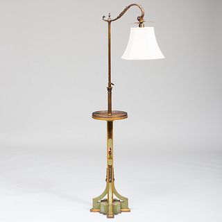 Chinoiserie Gilt-Metal-Mounted Lacquer Floor Lamp
