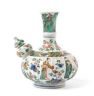 A Chinese Famille Verte Porcelain Kendi KANGXI PERIOD Height 8 1/2 inches.