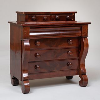 Late Federal Miniature Mahogany Tall Chest of Drawers