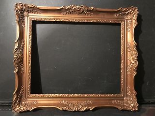Vintage Gold Medium Wood with Plaster Picture or Mirror Frame, 20th C