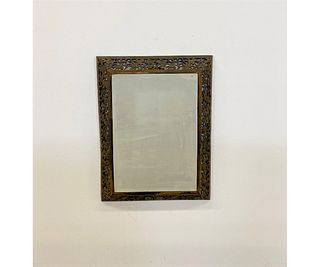 Metal and Beveled Glass Mirror