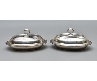 Pair of Sterling Silver covered Vegetable Dishes