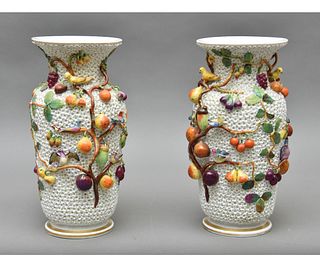 Pair of Colorful German Vases