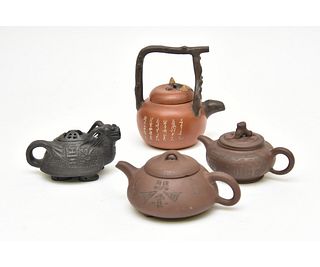Four Chinese Pottery Teapots