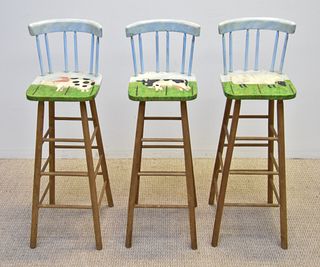 Set of Three High Chairs