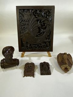 Oak Carved Panel of a Griffen