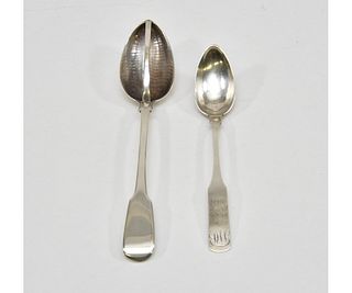 Large Georgian Silver Straining Spoons etc.