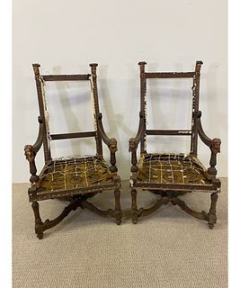 Two Italian Carved Armchairs
