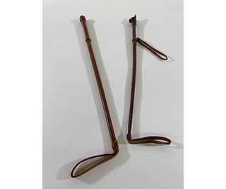 Two Leather Riding Crops