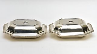 Pair of Sterling Silver Covered Dishes