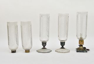 Five Fern Decorated Glass Shades