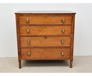 Maple and Cherry Sheraton Chest of Drawers